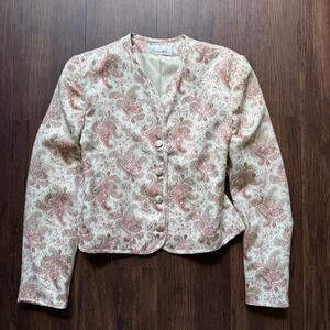 *Vintage Austin Hill Paisley Blazer – Cropped Jacket Union Made USA Size 10